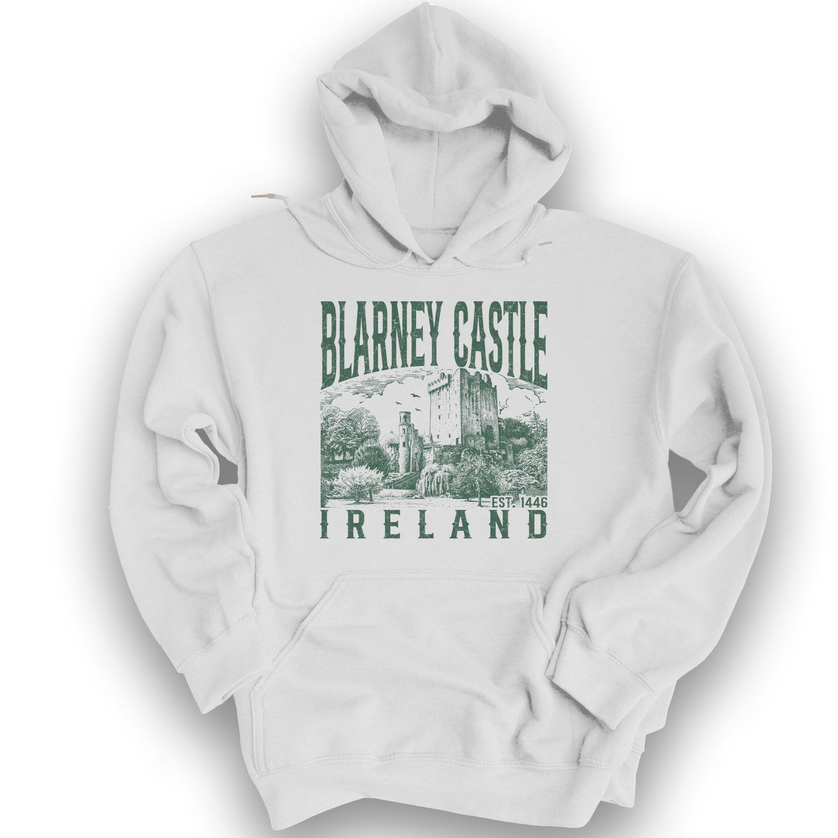 Blarney Castle Ireland Sketch Hoodie - White