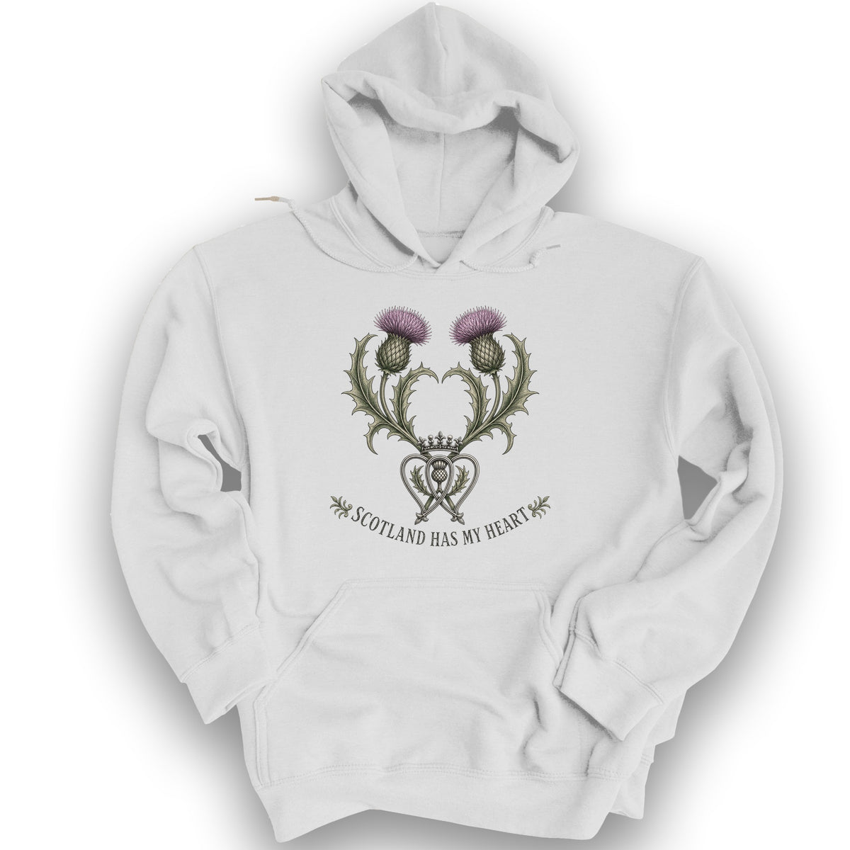 Scotland Heart Brooch Hoodie - White