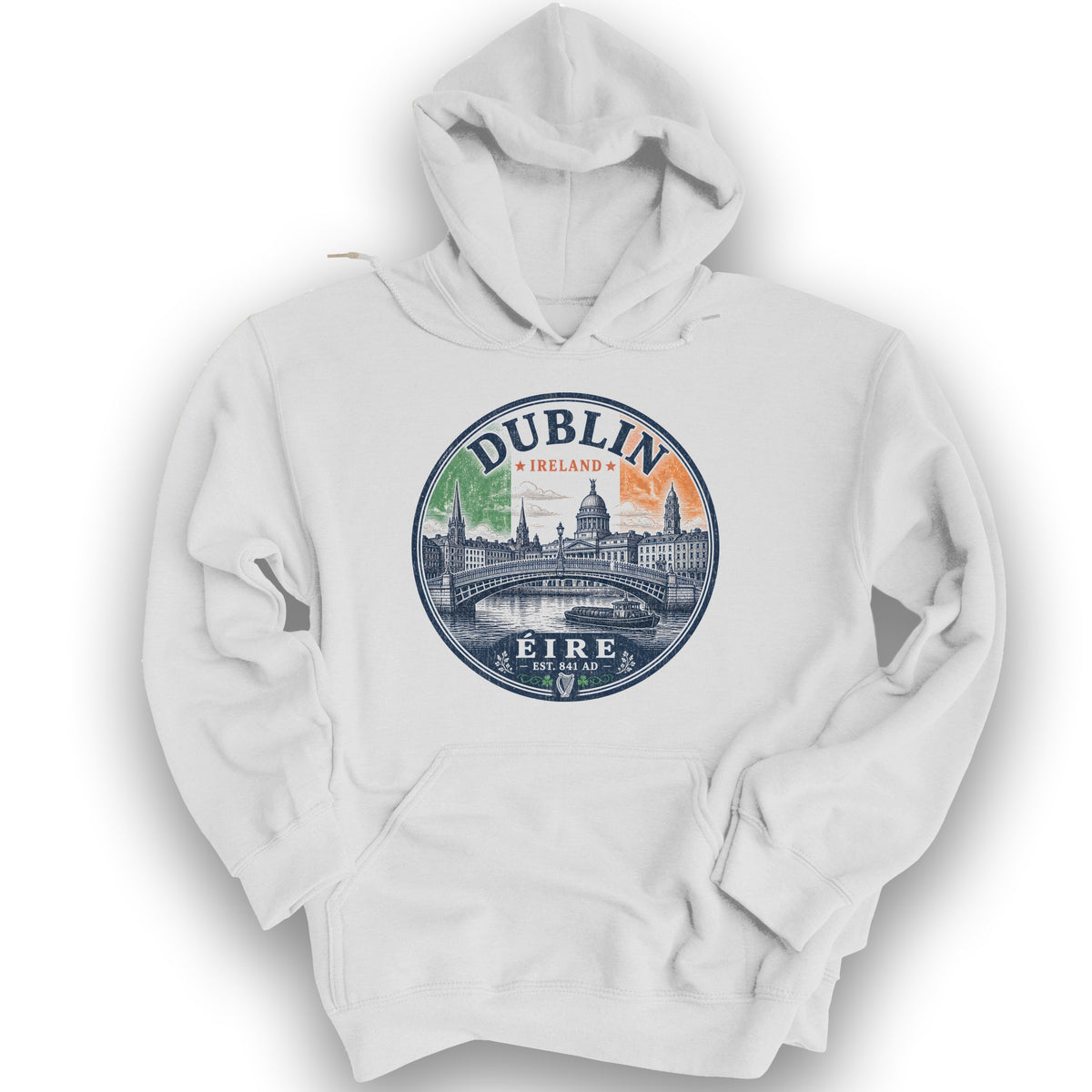 Dublin Badge Hoodie - White