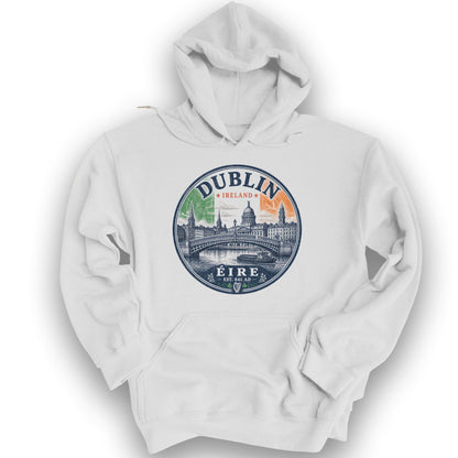 Dublin Badge Hoodie - White