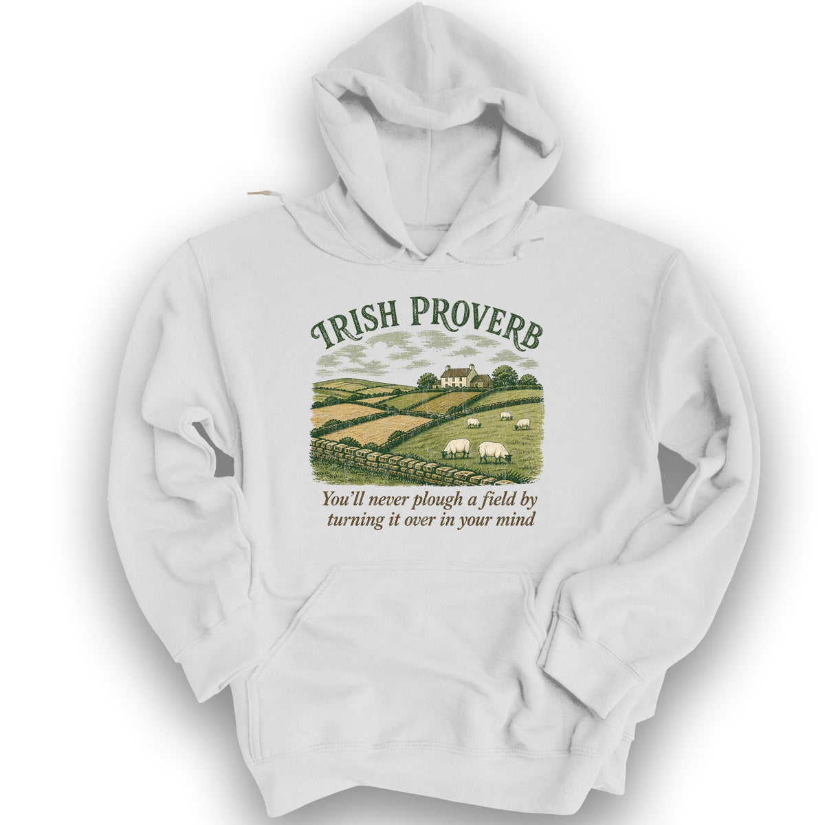 Plough Proverb Hoodie - White
