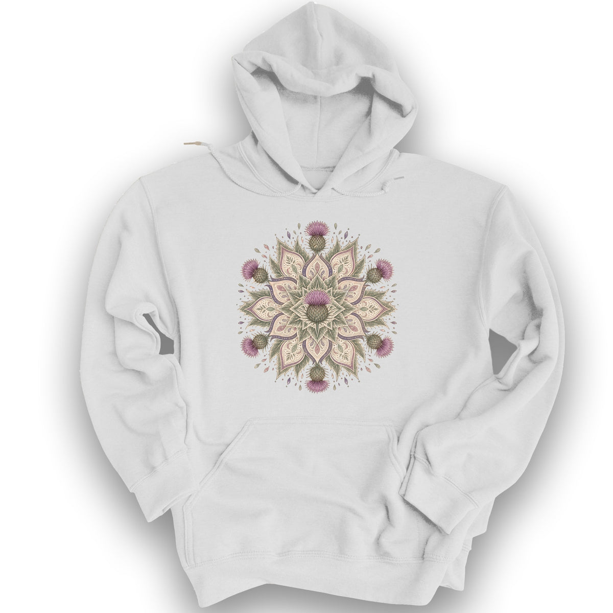 Thistle Mandala Hoodie - White
