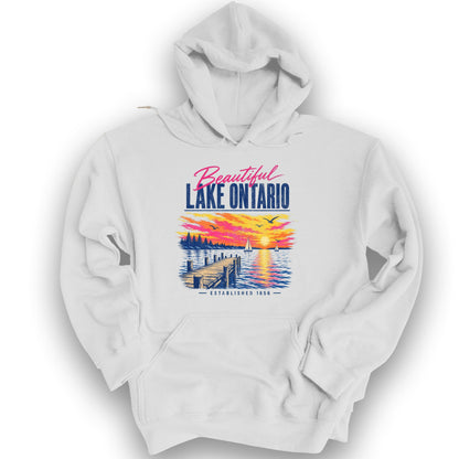 Lake Ontario Color Burst Hoodie - White