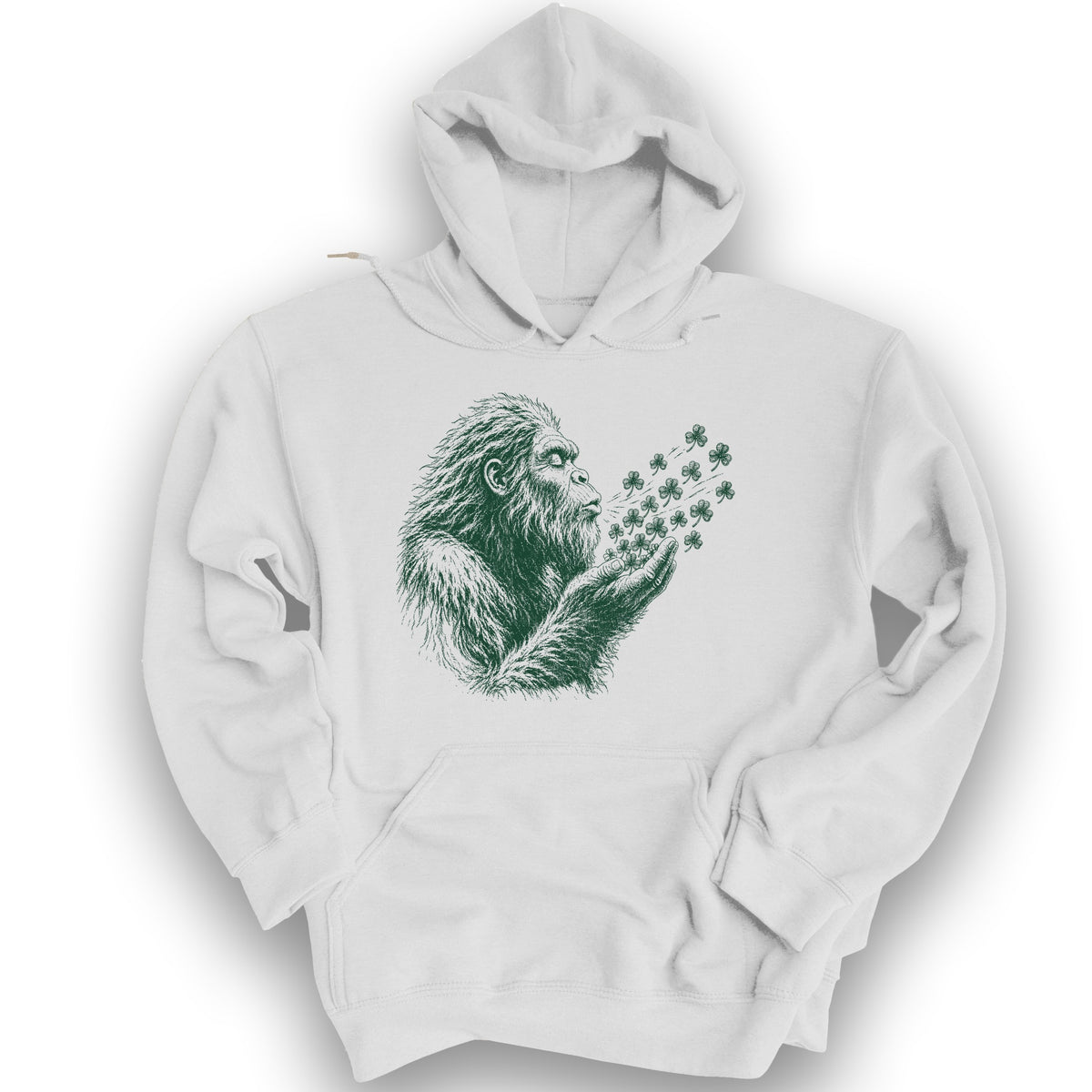 Bigfoot Shamrocks Hoodie - White
