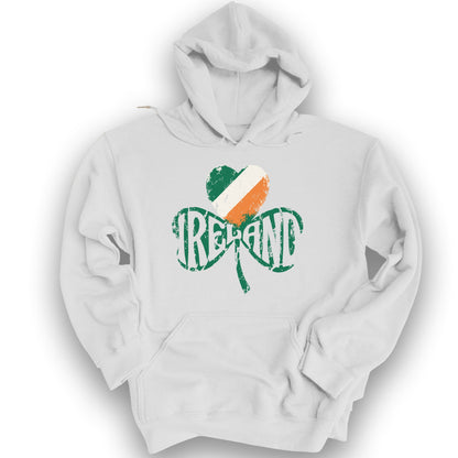 Ireland Shamrock Flag Hoodie - White