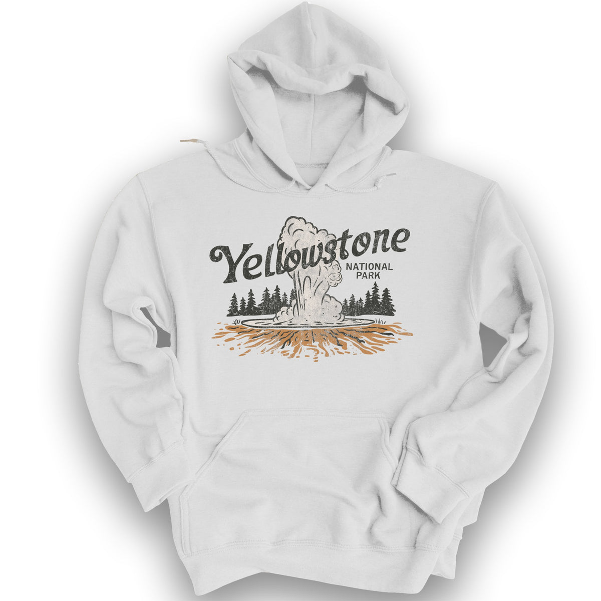 Yellowstone National Park "Old Faithful" Hoodie - White