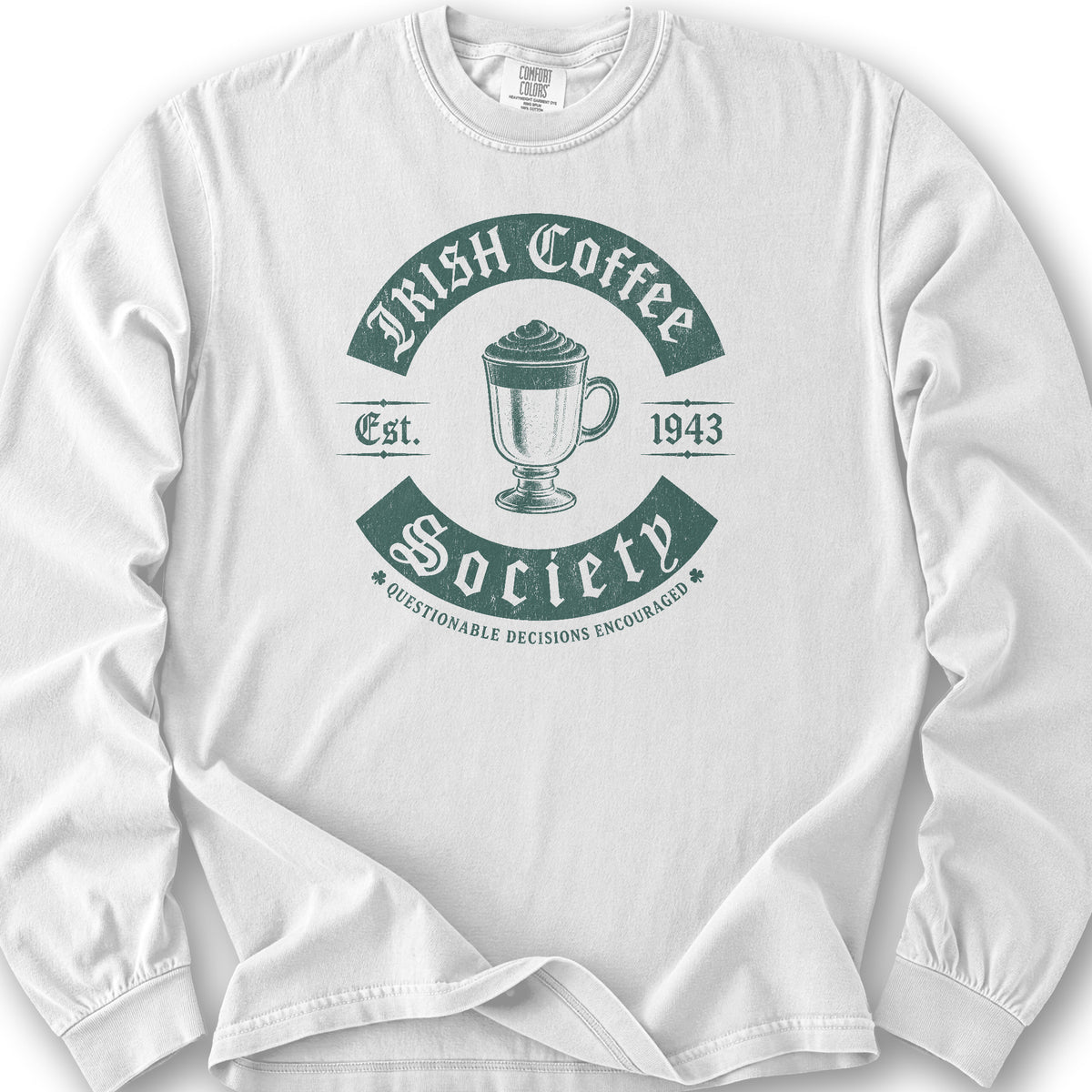 Irish Coffee Society Long Sleeve Shirt - White