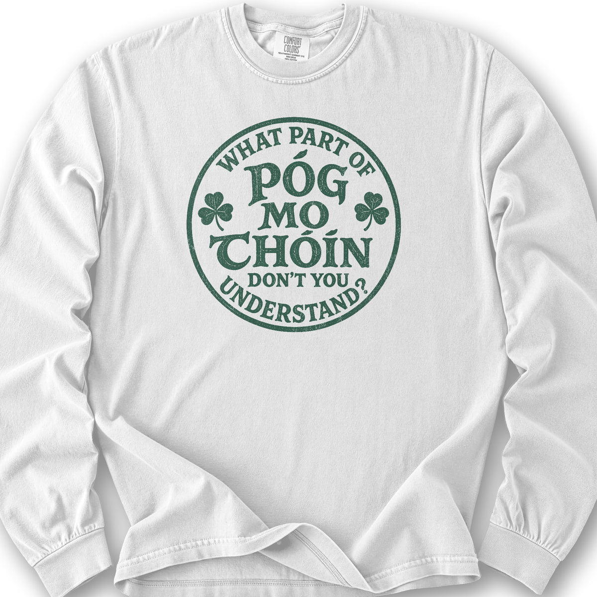 Pog Mo Thoin Badge Long Sleeve Shirt - White