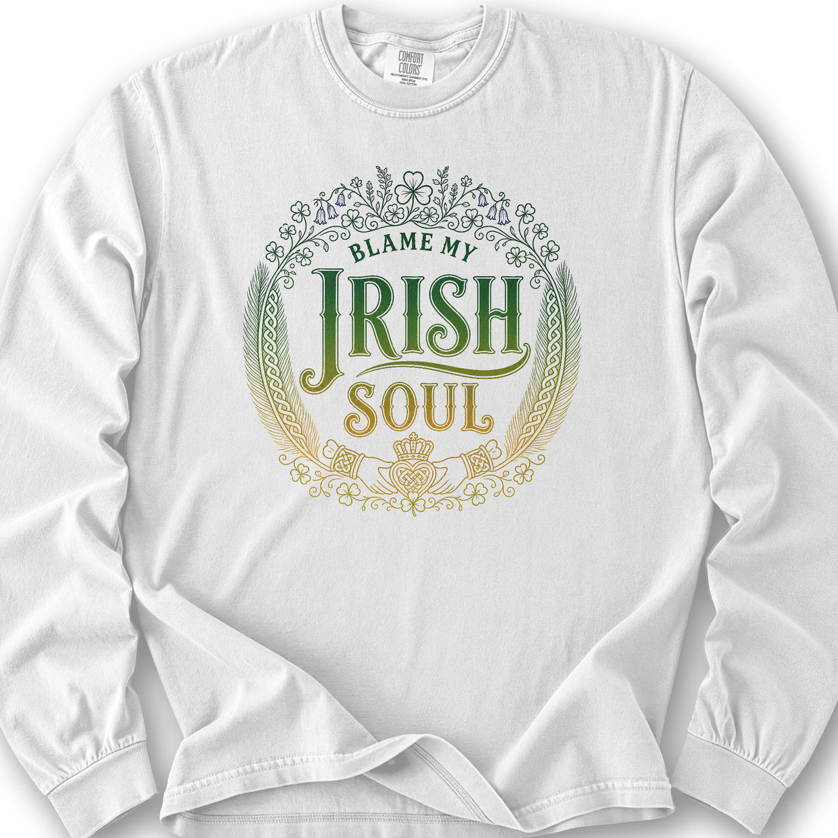 My Irish Soul Long Sleeve Shirt - White