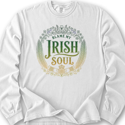 My Irish Soul Long Sleeve Shirt - White