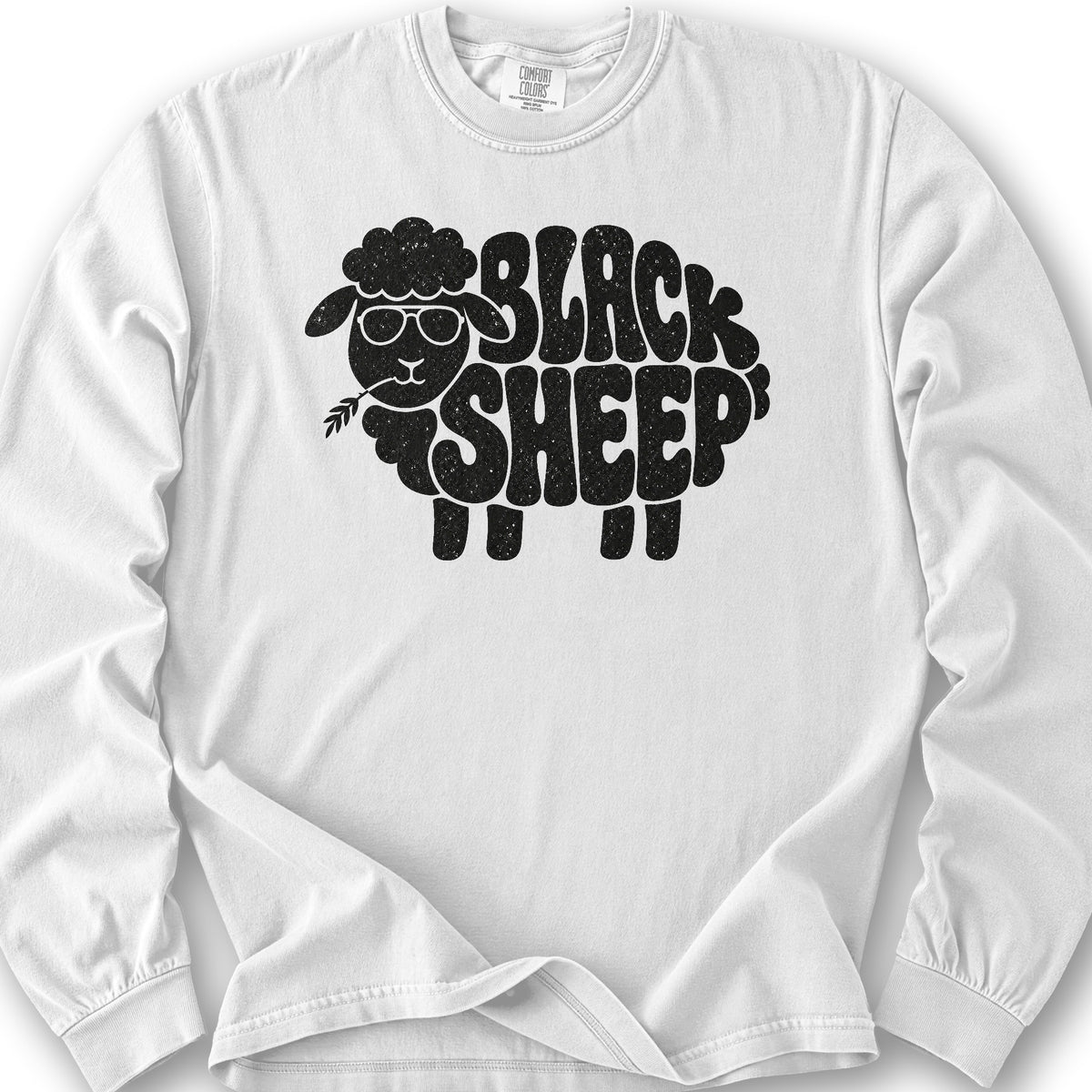 Black Sheep Text Long Sleeve Shirt