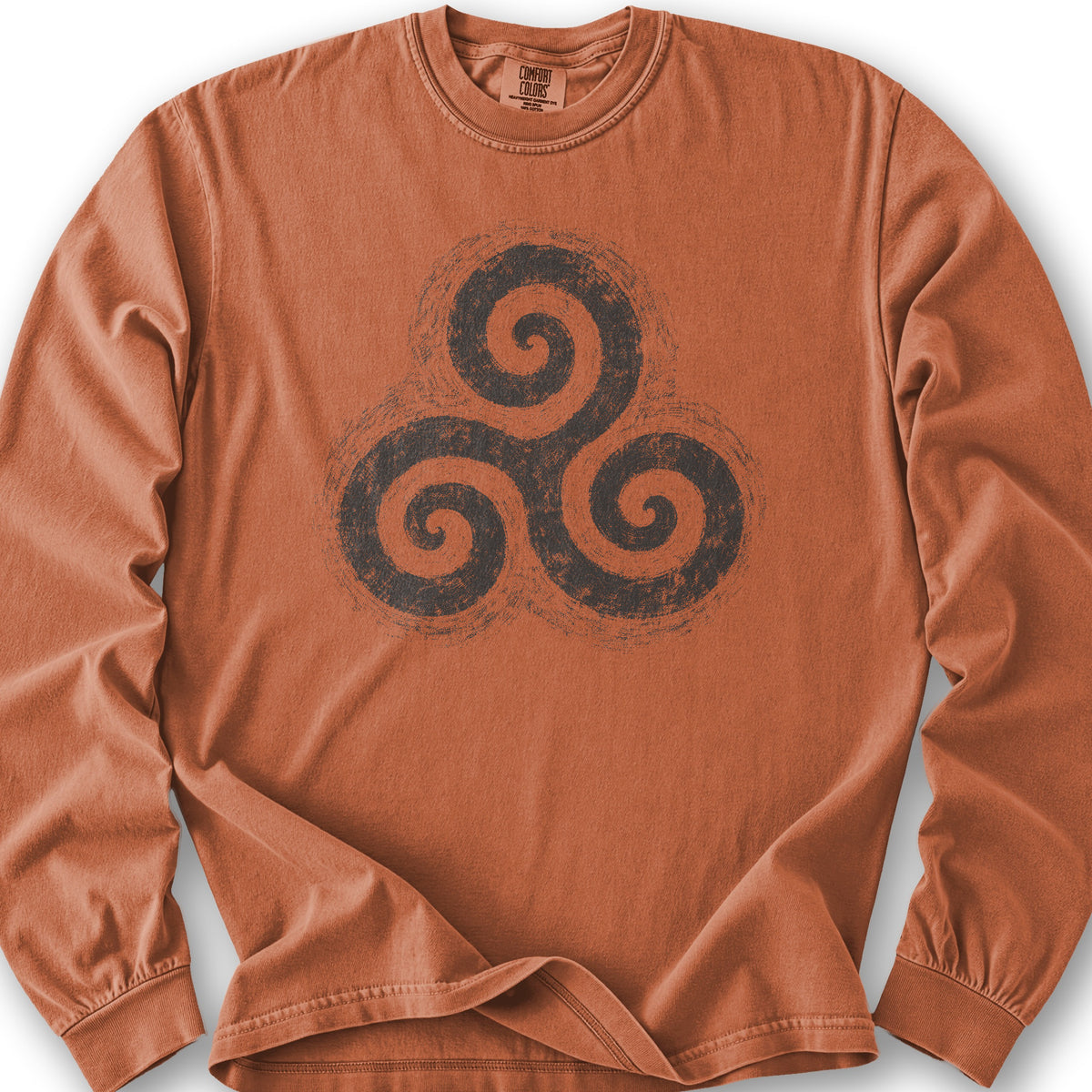 Triskele Charcoal Sketch Long Sleeve Shirt - Yam