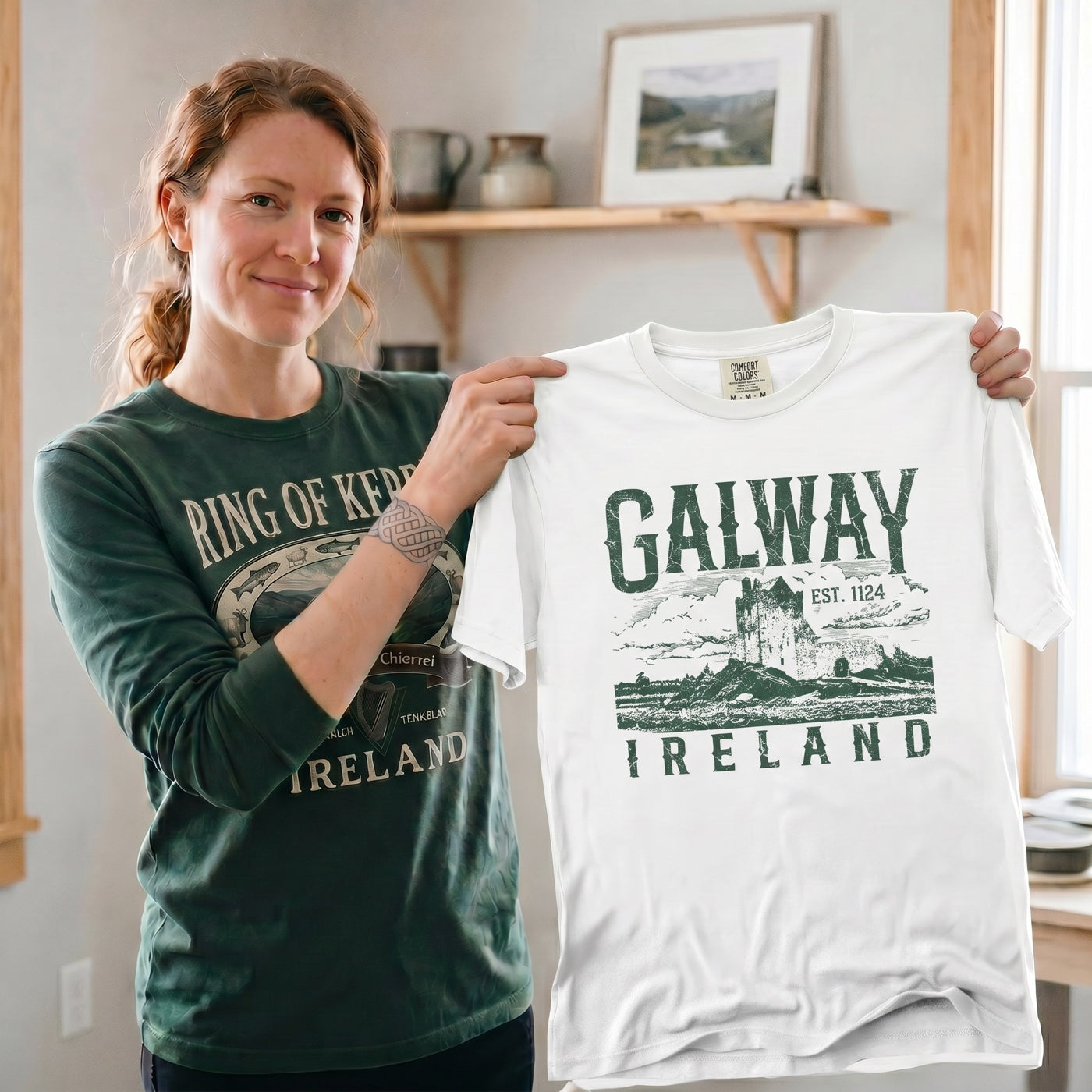 Comfort Colors tee with an Ireland design