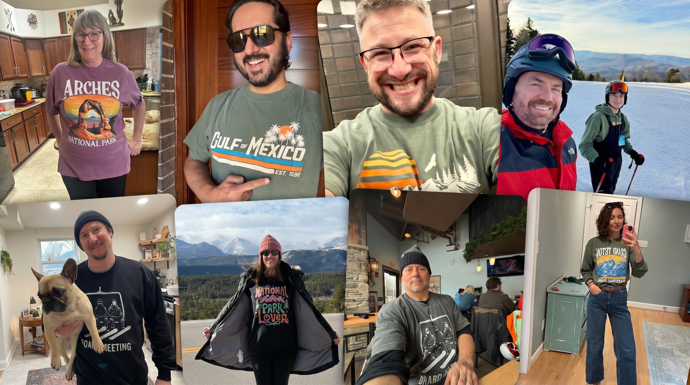 Triangle Threads customers wearing their national park tees